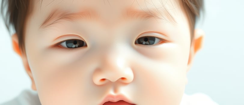 Close-up of baby's face photo