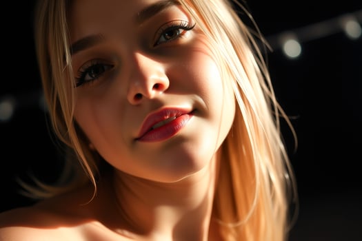 Portrait of a young woman with blonde hair photo