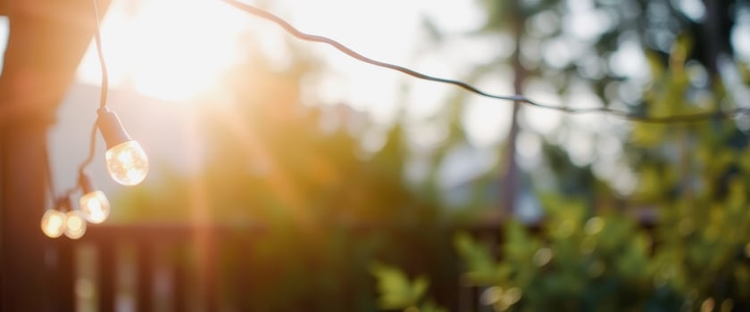 Warm Sunbeams Through String Lights photo