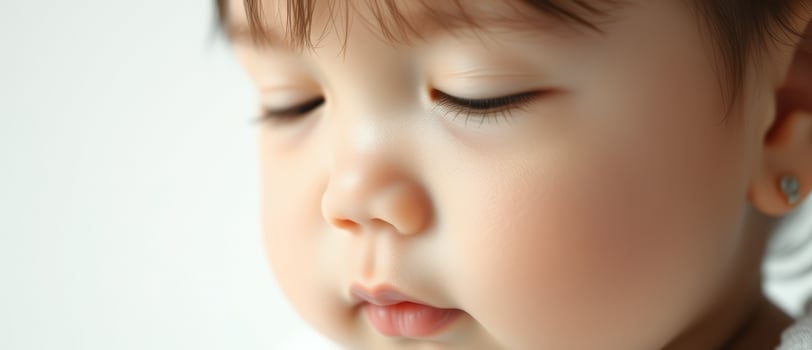 Close-up Portrait of a Baby Girl with Soft, Smooth Skin photo