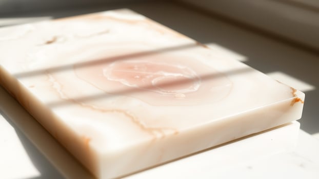 White Marble Tray With Sunbeams photo
