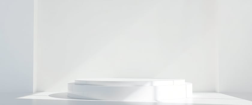 Minimalist White Podium with Soft Lighting photo