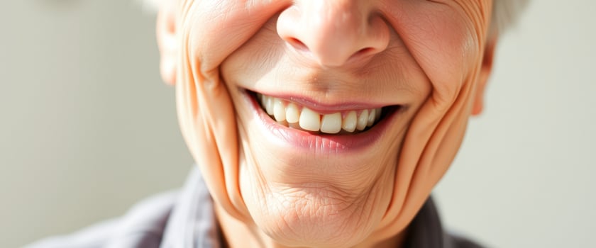 Close-up of a smiling senior woman's mouth photo