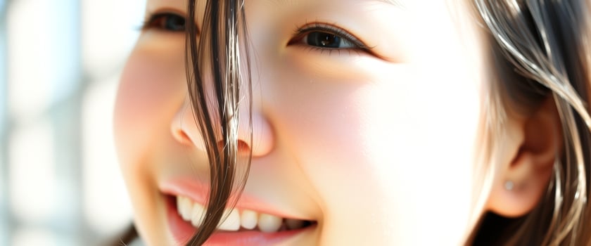 Close-up of a young woman smiling photo