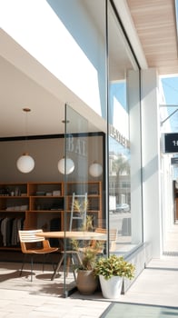 Modern Retail Store with Glass Facade and Stylish Interior photo