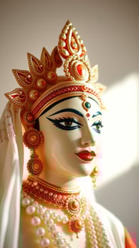 Close up of an Indian goddess statue photo