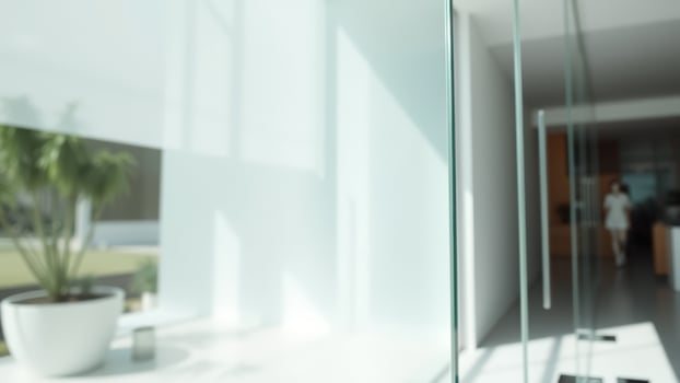 Glass Partition Wall in Modern Interior photo
