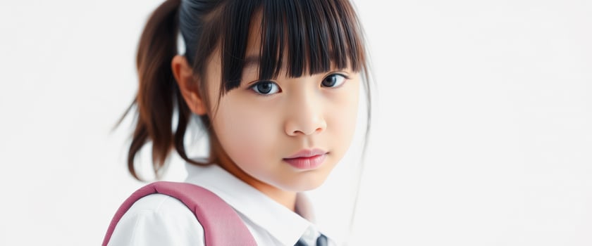 Portrait of a Young Girl in a School Uniform photo