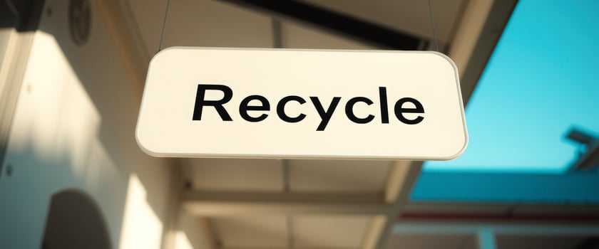 Recycle Sign Hanging From Ceiling photo
