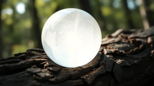Crystal Ball on Tree Bark photo