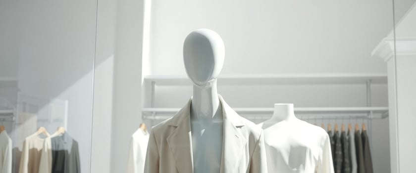 Mannequin in White Blazer in Minimalist Clothing Store photo