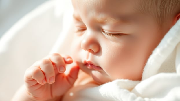 Close-up of a Sleeping Baby's Face photo