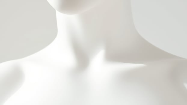Close-up of a White Mannequin's Neck and Shoulders photo