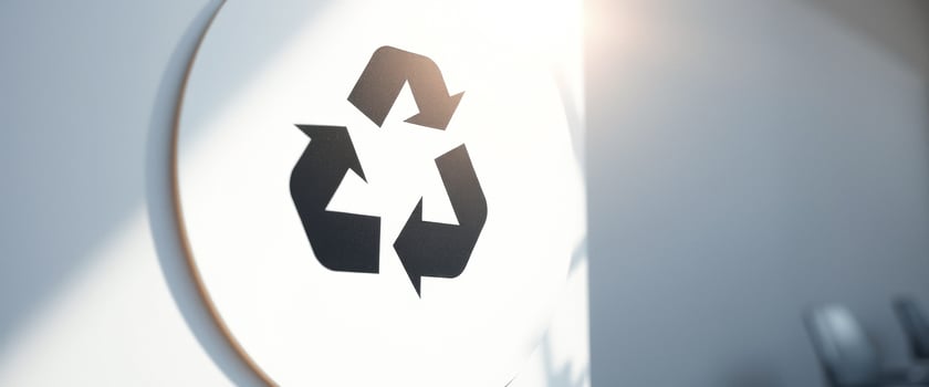 Recycling Symbol on White Circle photo