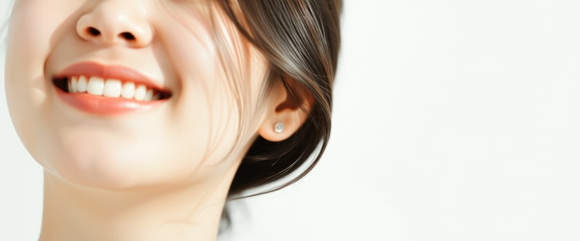 Closeup of a smiling woman's face photo