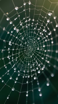 Dew Drops on Spiderweb photo