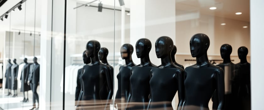 Black mannequins in a shop window photo