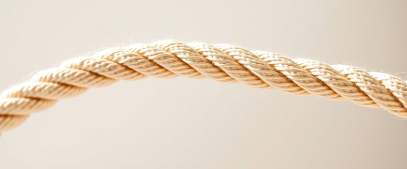 Close Up of Braided Beige Rope photo