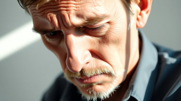 Closeup of a man's face photo