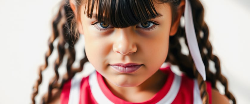 Portrait of a Young Girl with a Determined Expression photo
