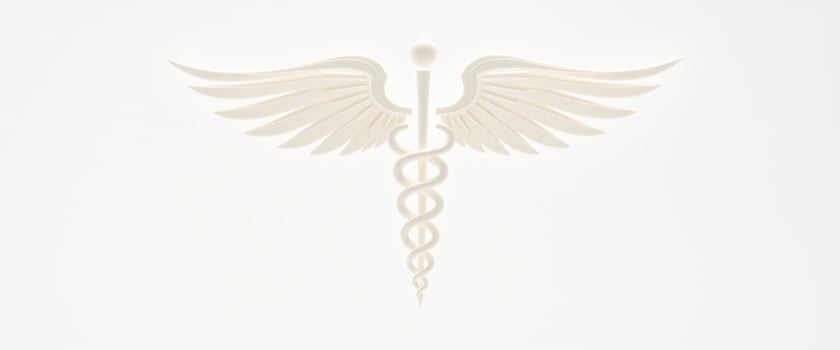 White Caduceus Medical Symbol with Wings photo