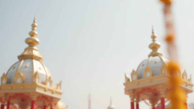 Blurred Golden Temple Towers in the Light of Day photo