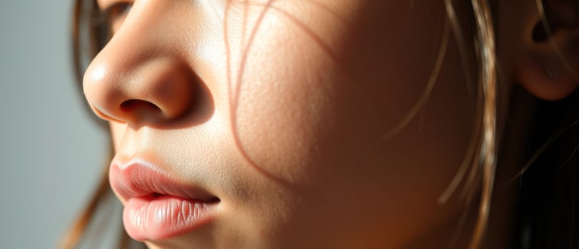 Close-up of a Woman's Lips and Nose photo