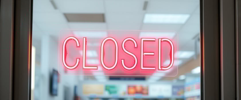 Closed Sign in Window photo