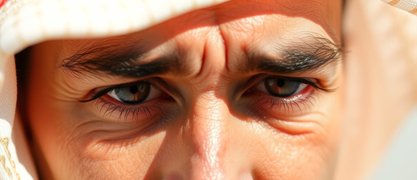 Closeup of a man's eyes photo