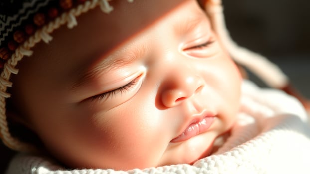 Newborn baby sleeping peacefully photo