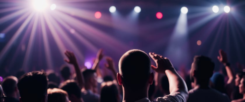 Backlit Crowd at a Concert photo