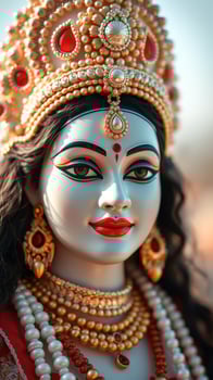 Close-up of a Hindu Goddess Statue photo