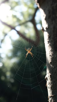 Spiderweb with Spider in the Center photo