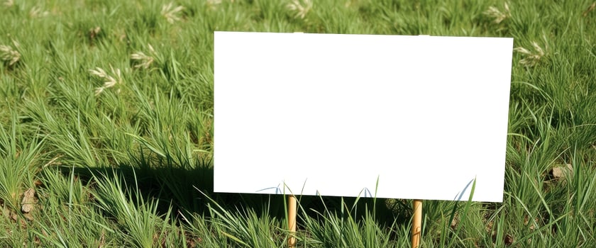 Blank Sign in a Field of Grass photo