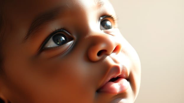 Closeup of a Baby's Curious Eye and Lips photo