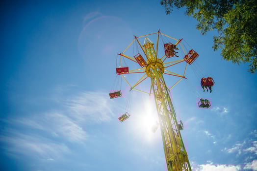 Swing Carousel Carnival Ride Set Against a Blue Sky photo