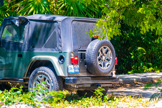 Playa del Carmen Quintana Roo Mexico 2023 Off road vehicles car Pick up trucks Cars parked Mexico. photo