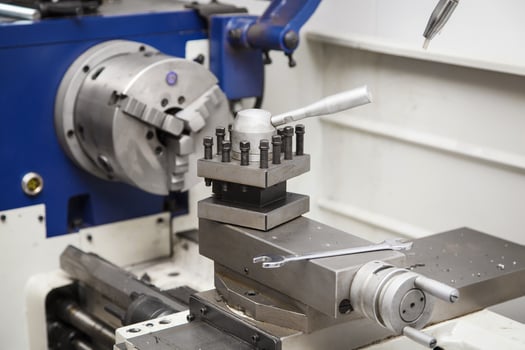 Modern lathe in the workshop. photo