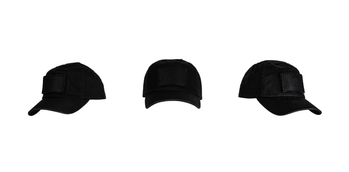 Baseball cap from different sides. Mockup for design creation. Isolate on abel back photo