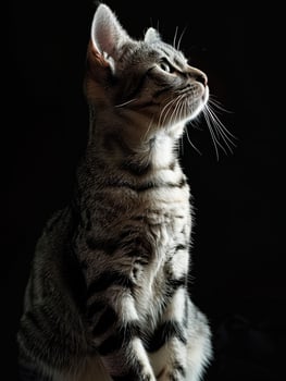american shorthair cat isolated on black background photo