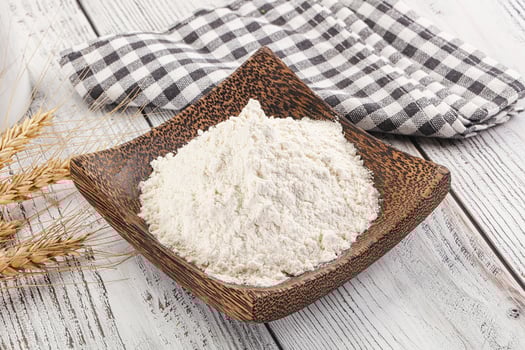 Wheat flour heap for bake photo