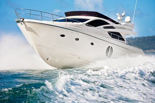 motor boat in river photo