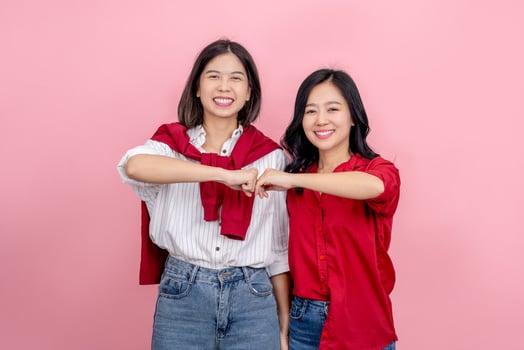 Photo of Asian couple on background