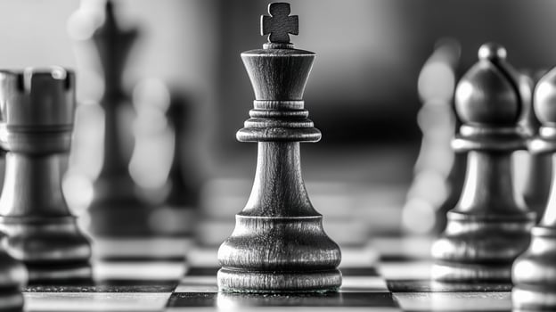 Chess game in progress competition photo