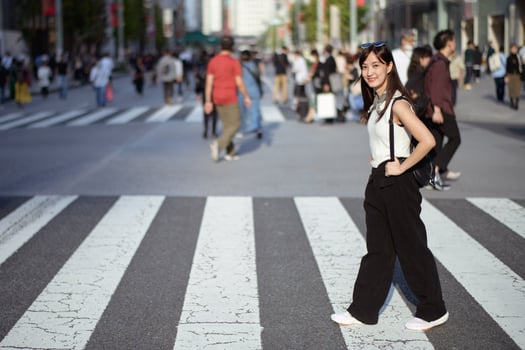 Commuting chic, Unrecognizable commuters in Tokyo, a fashionable fusion of work and personal style. photo