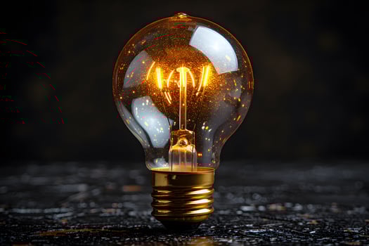 Illuminated Vintage Light Bulb, Concept of Innovation, Creativity, and Edison-inspired Design for Prints, Posters, and Web Use photo