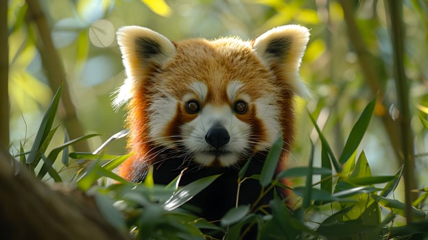 Red Panda in Bamboo Forest - Wildlife Photo