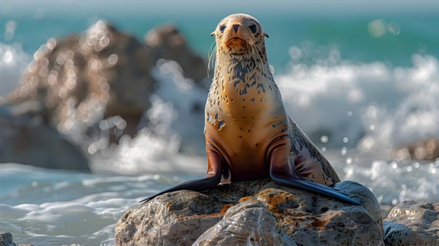 Seal on a Rock by the Sea - Wildlife Photography photo