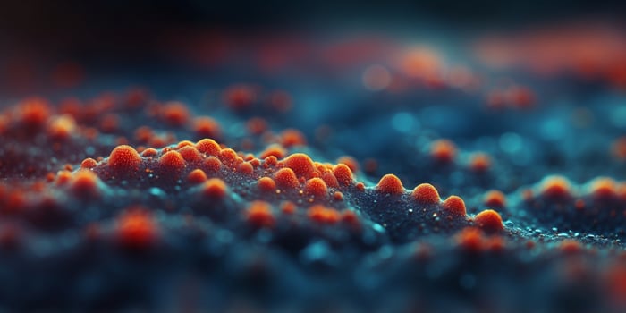 Microscopic view of organic substance, microorganism or cells,. photo