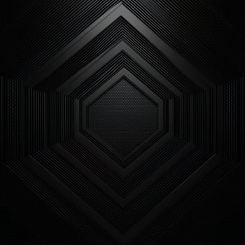 Black and White Abstract Geometric Pattern with Central Hexagon photo